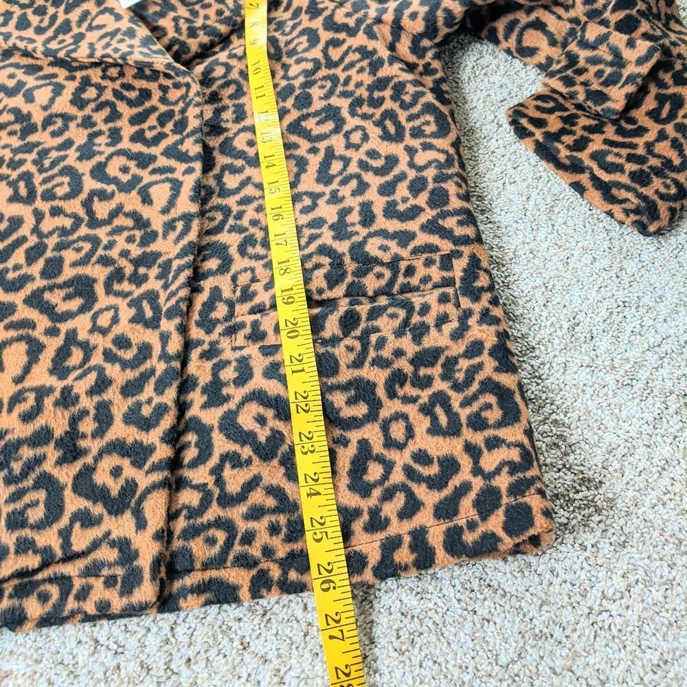 Splendid Leopard Coat NWT Wool Blend Women's Medium Neutral Animal Print - Picture 5 of 11
